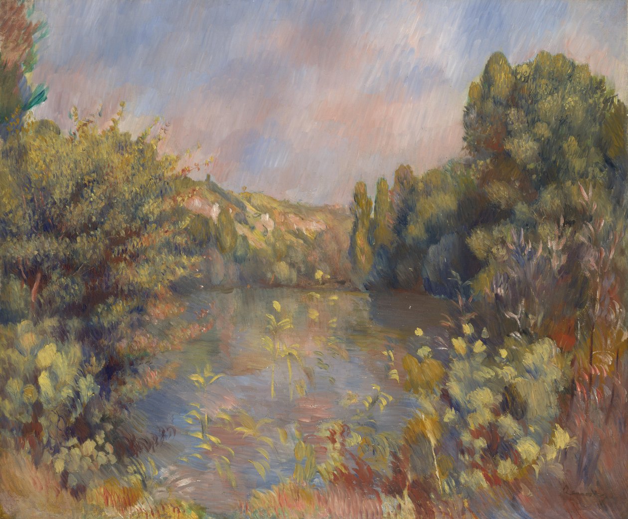 Landschap aan het meer, ca. 1889 door Pierre Auguste Renoir