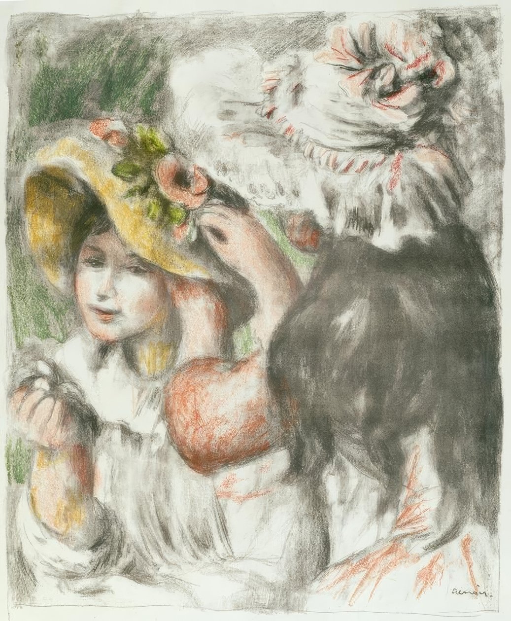 De Vastgepinde Hoed door Pierre Auguste Renoir
