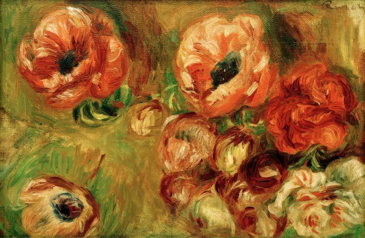 De Anemonen door Pierre Auguste Renoir