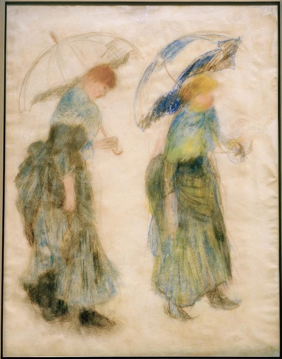 Meisje met paraplu door Pierre Auguste Renoir