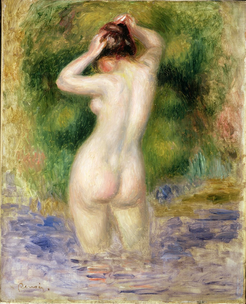 Naakt Wadend, ca. 1880 door Pierre Auguste Renoir
