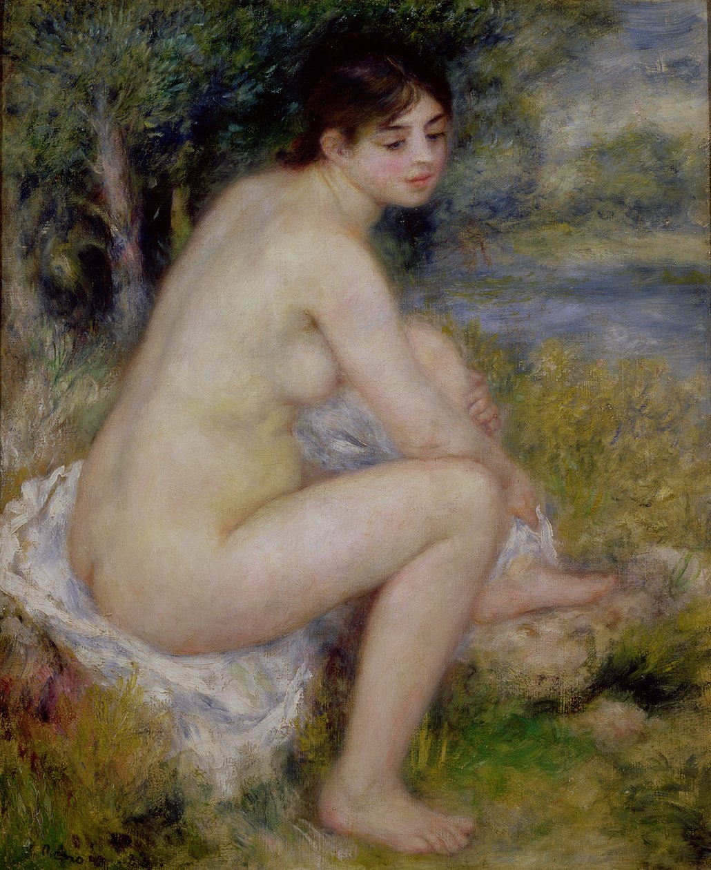 Naakt in een Landschap door Pierre Auguste Renoir