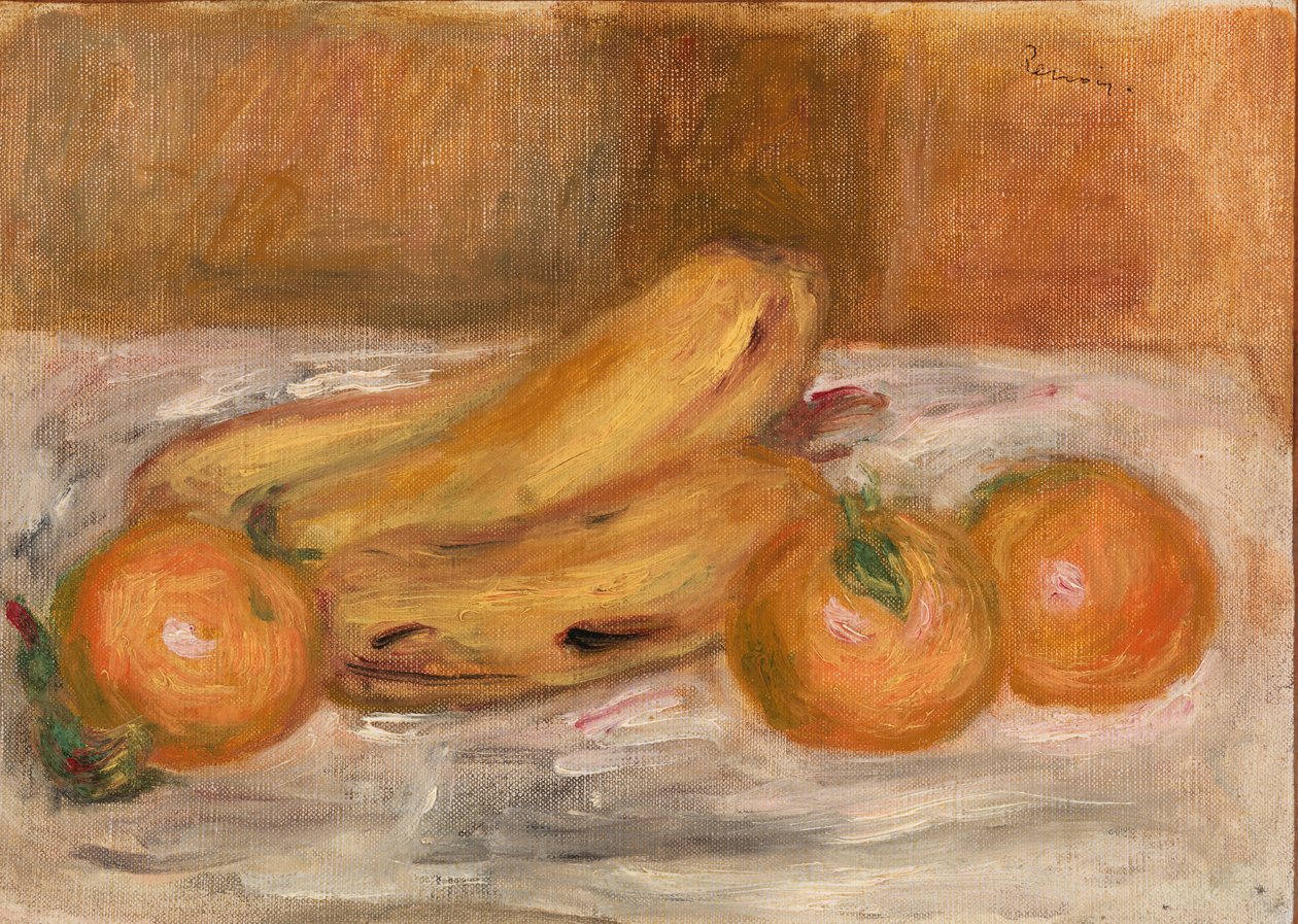 Sinaasappels en bananen door Pierre Auguste Renoir