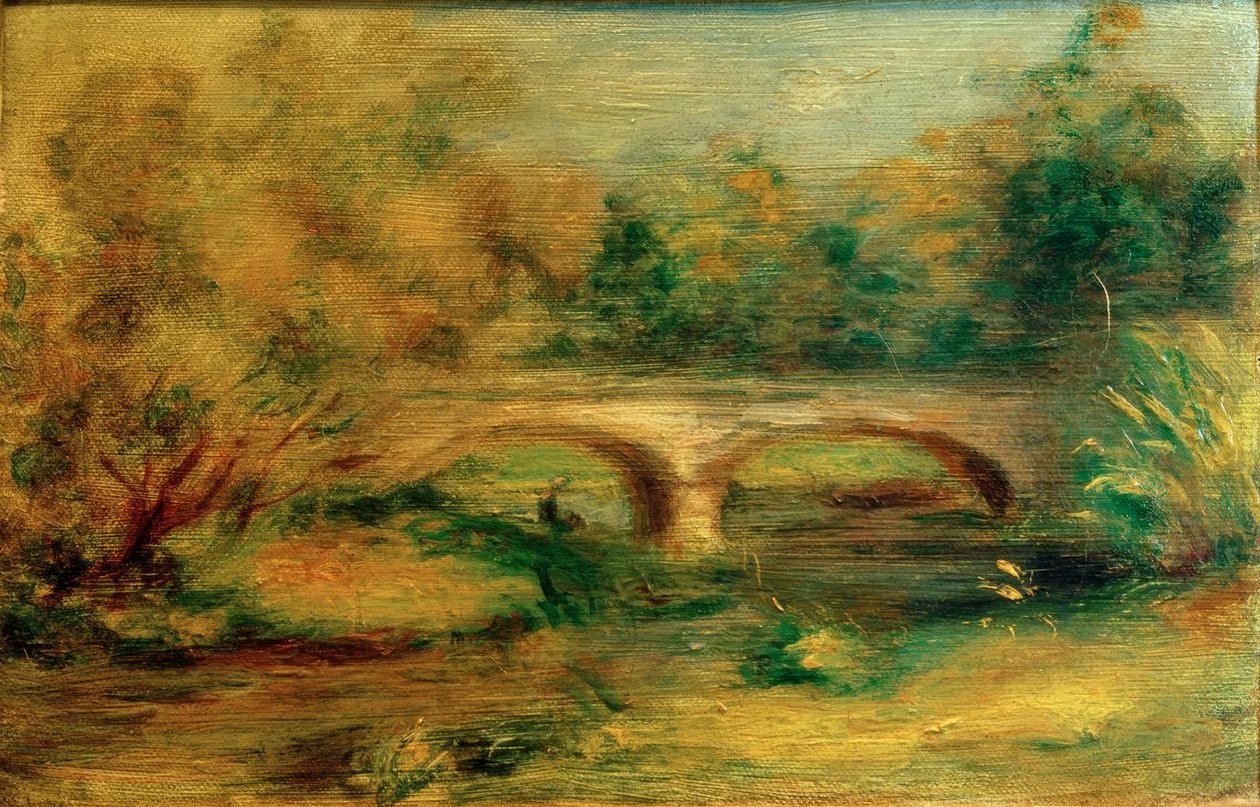 Landschap met een brug door Pierre Auguste Renoir