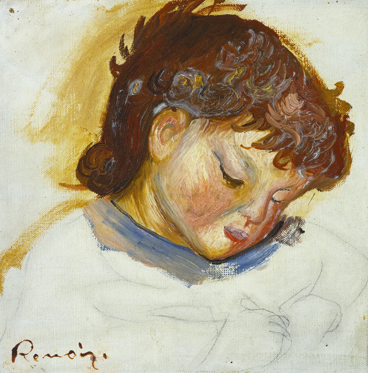 Portret van Pierre Renoir door Pierre Auguste Renoir
