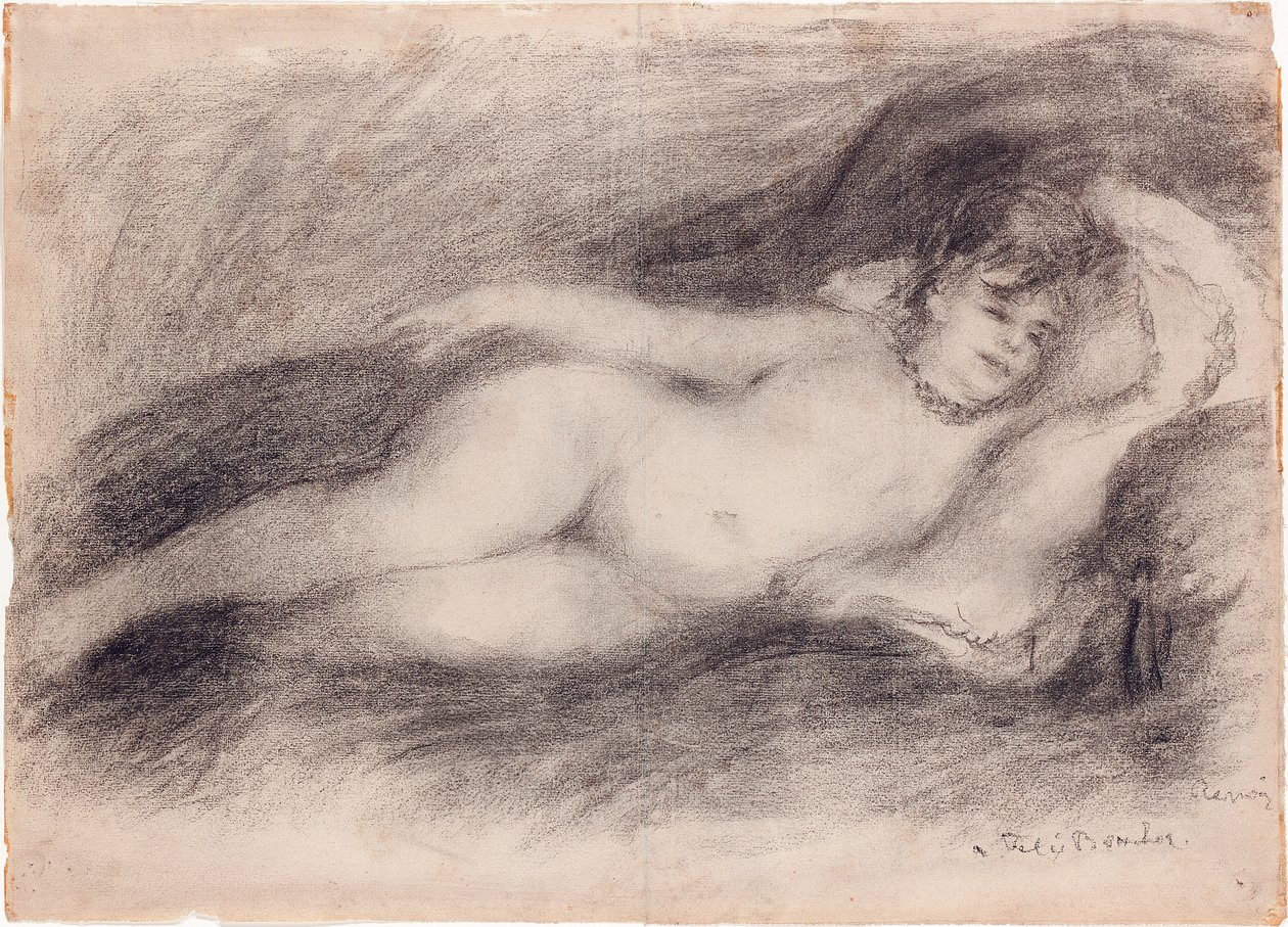 Liggend naakt door Pierre Auguste Renoir