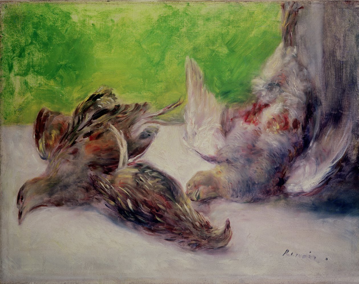 Stilleven met fazanten door Pierre Auguste Renoir