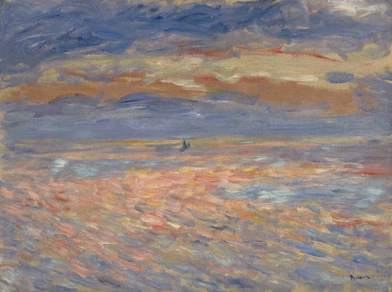 Zonsondergang, 1879 of 1881 door Pierre Auguste Renoir