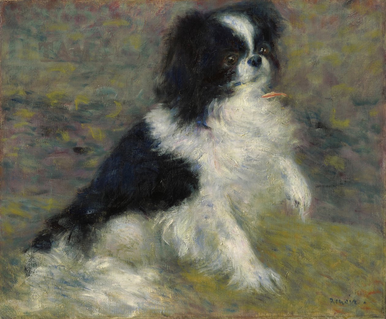 Tama, de Japanse hond, ca. 1876 door Pierre Auguste Renoir