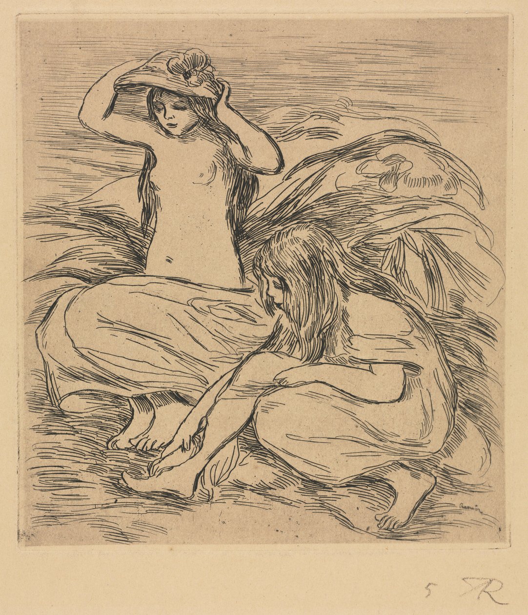 De Twee Baders door Pierre Auguste Renoir