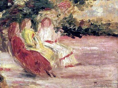 Drie vrouwen in het park door Pierre Auguste Renoir