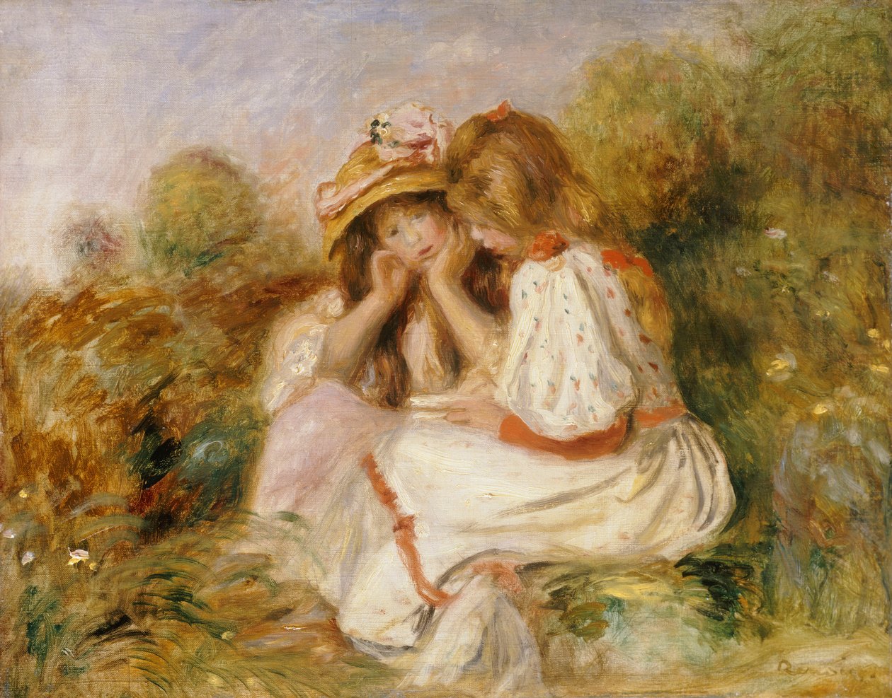 Twee meisjes door Pierre Auguste Renoir
