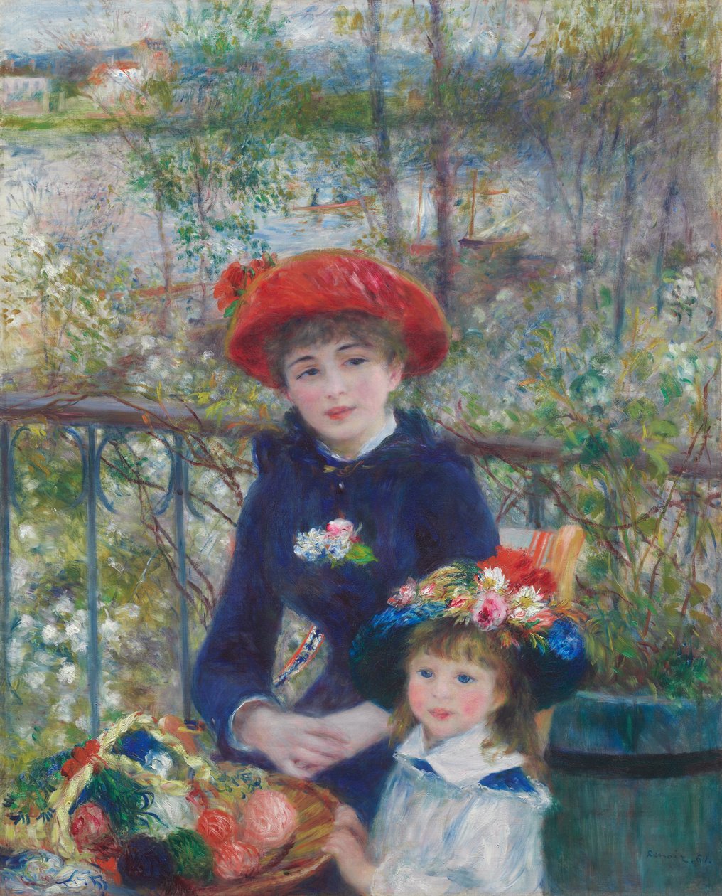 Twee zussen (op het terras) door Pierre Auguste Renoir