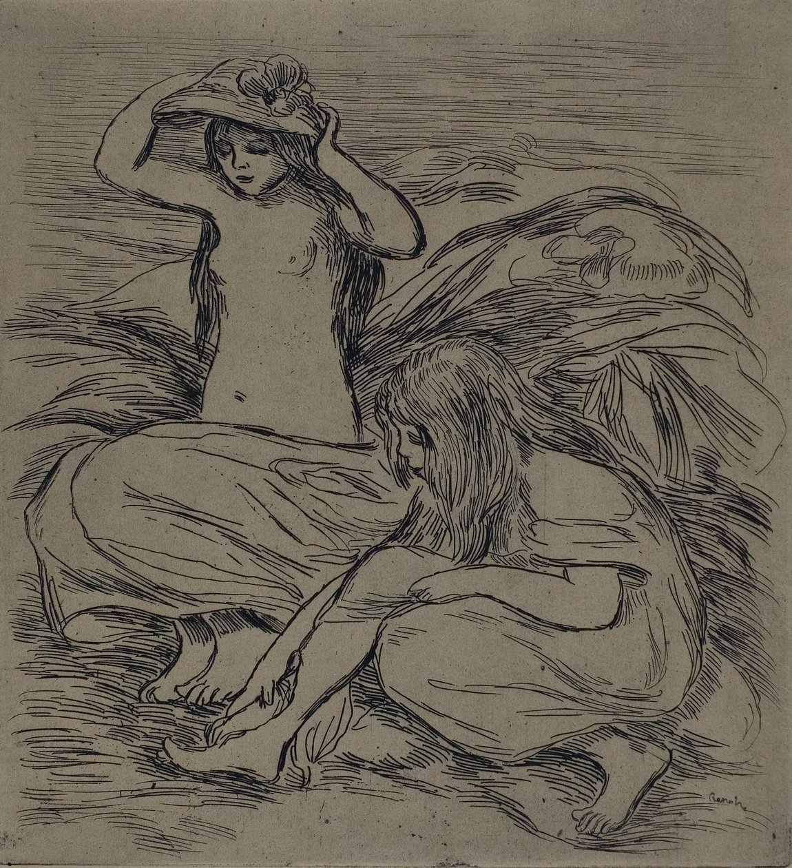 Twee Vrouwen aan het Baden door Pierre Auguste Renoir