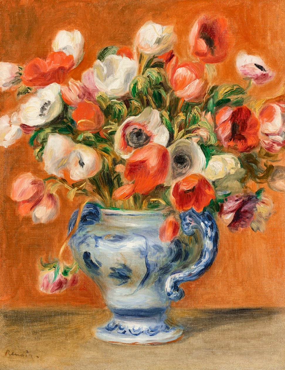 Vaas met anemonen, 1890 door Pierre Auguste Renoir