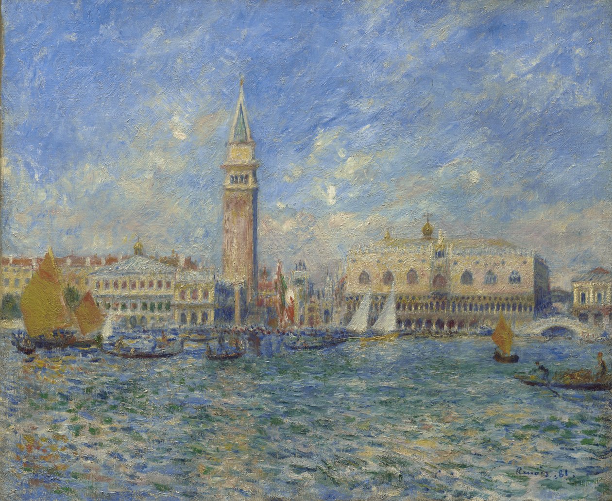 Venetië, het Dogepaleis door Pierre Auguste Renoir