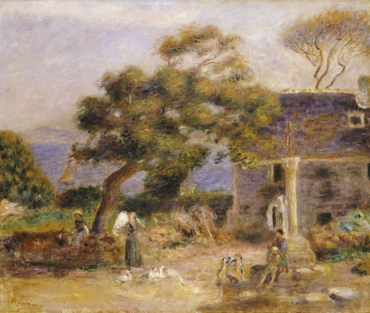 Uitzicht op Treboul, ca. 1895 door Pierre Auguste Renoir