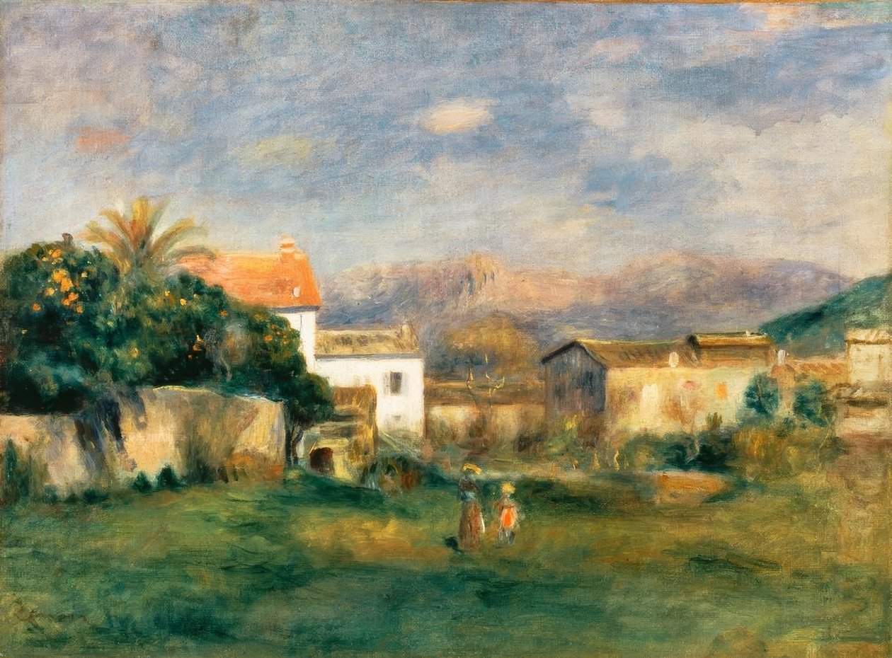 Uitzicht op Cagnes door Pierre Auguste Renoir