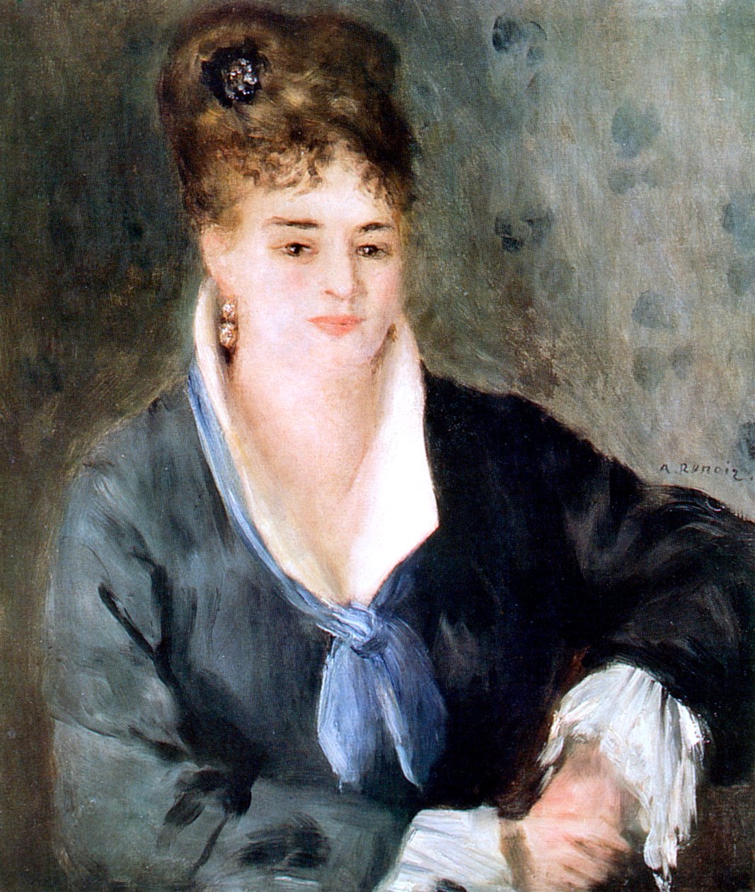 Vrouw in het zwart door Pierre Auguste Renoir