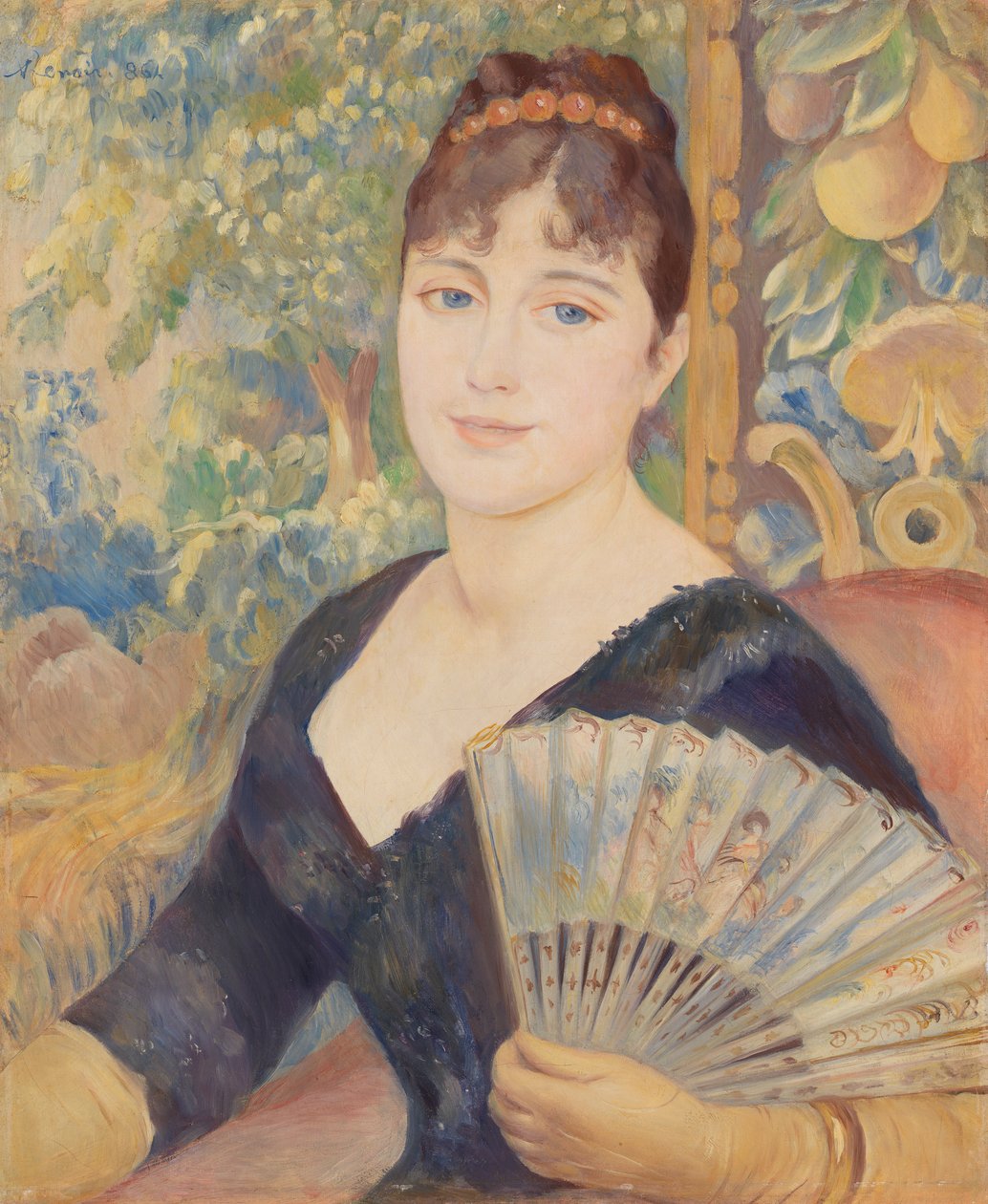 Vrouw met waaier door Pierre Auguste Renoir