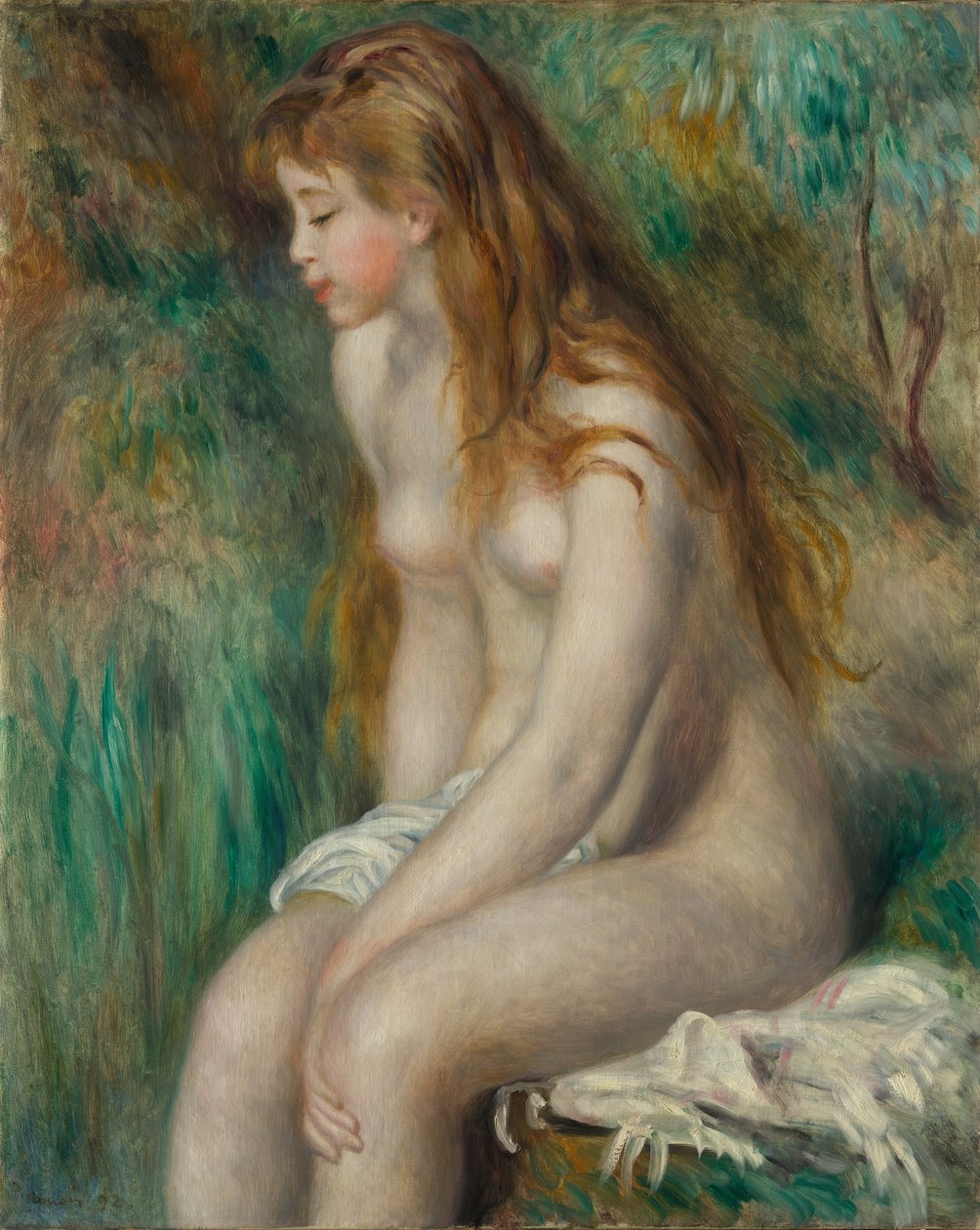 Badend Meisje door Pierre Auguste Renoir