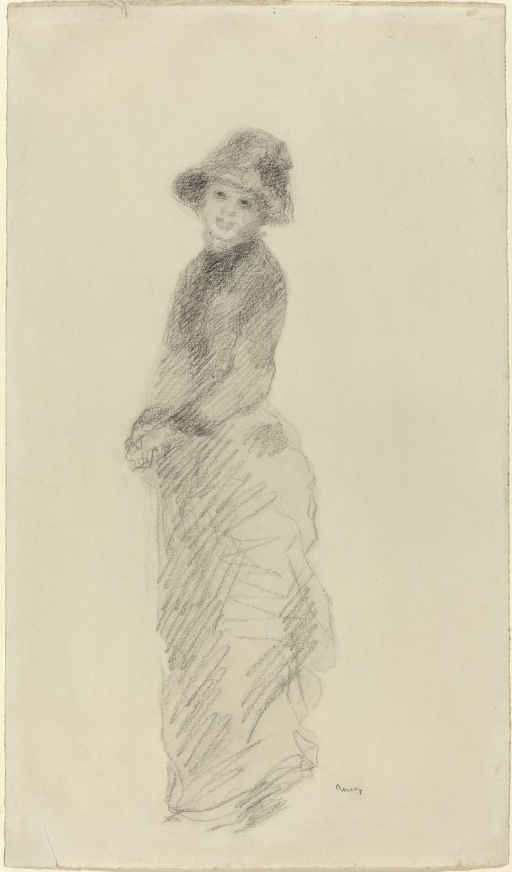 Jonge vrouw staand door Pierre Auguste Renoir