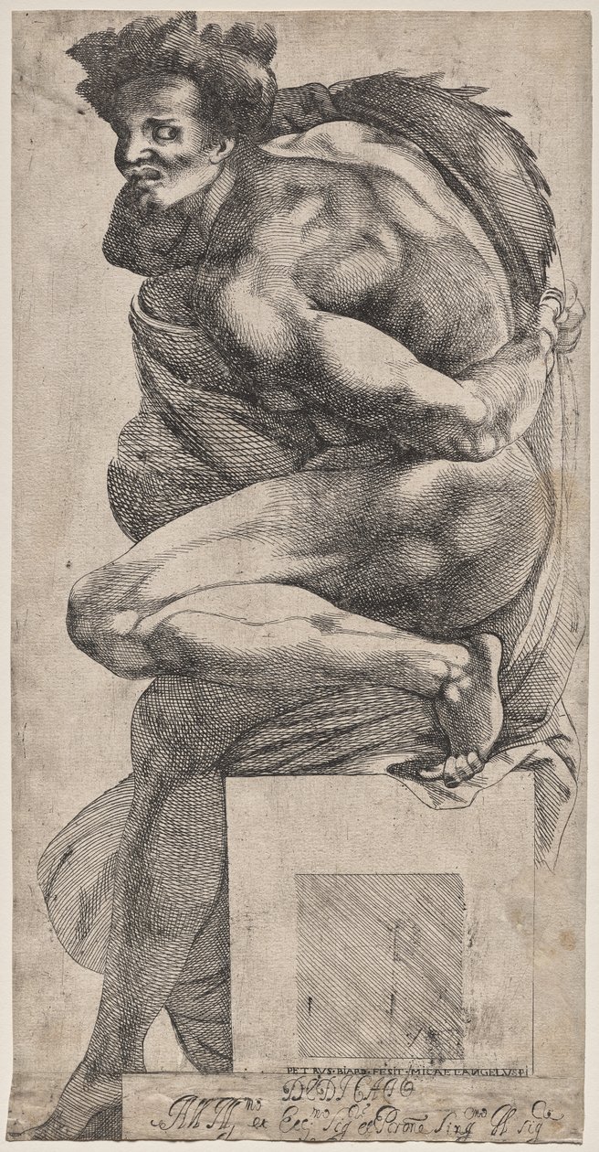 Ignudo (naar Michelangelo) door Pierre Biard the Younger