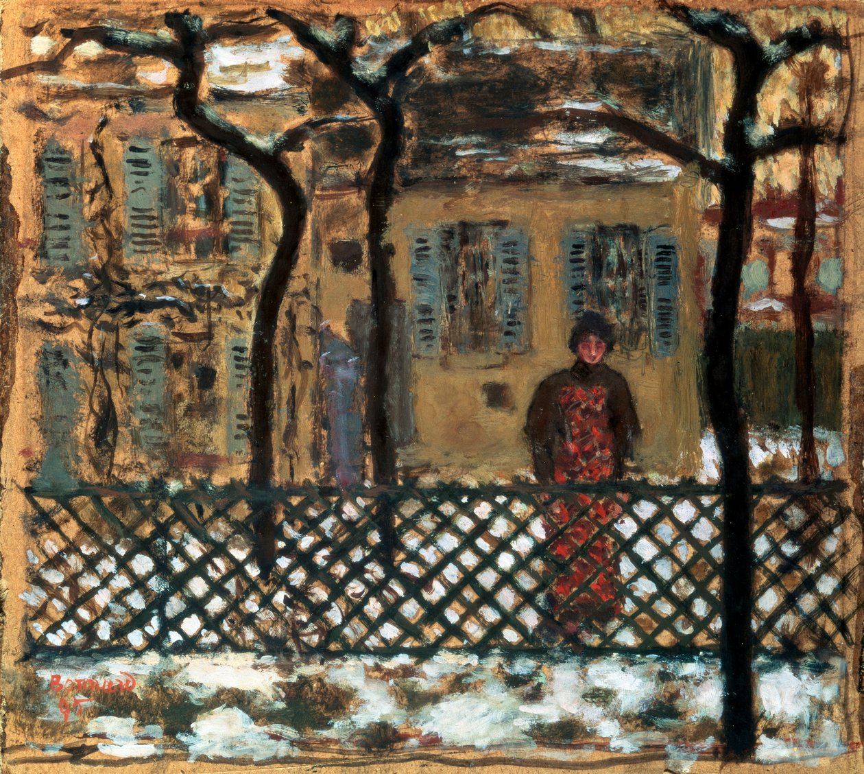 Achter het hek, 1895 door Pierre Bonnard