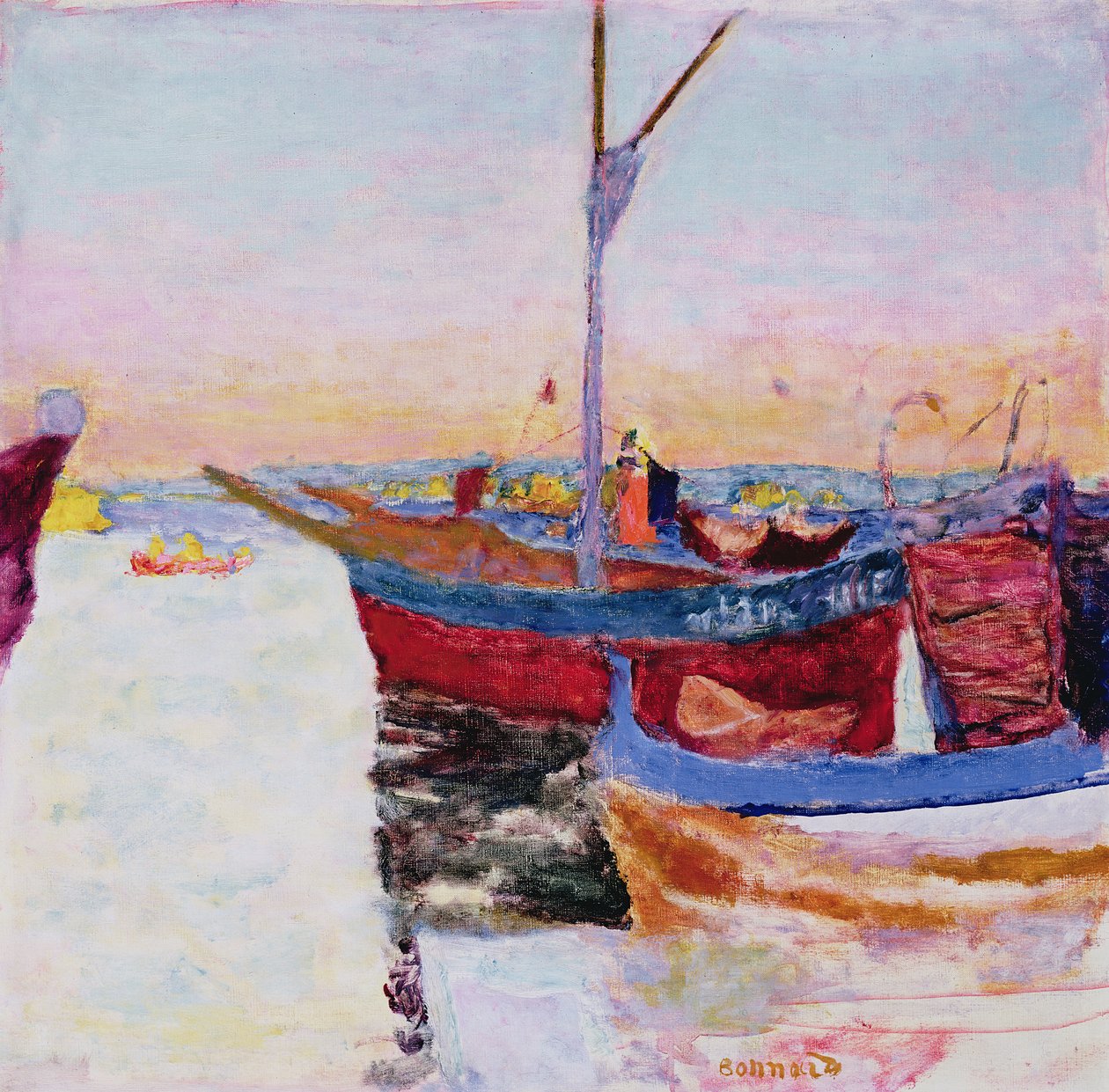 Boten bij Cannes, schemering door Pierre Bonnard