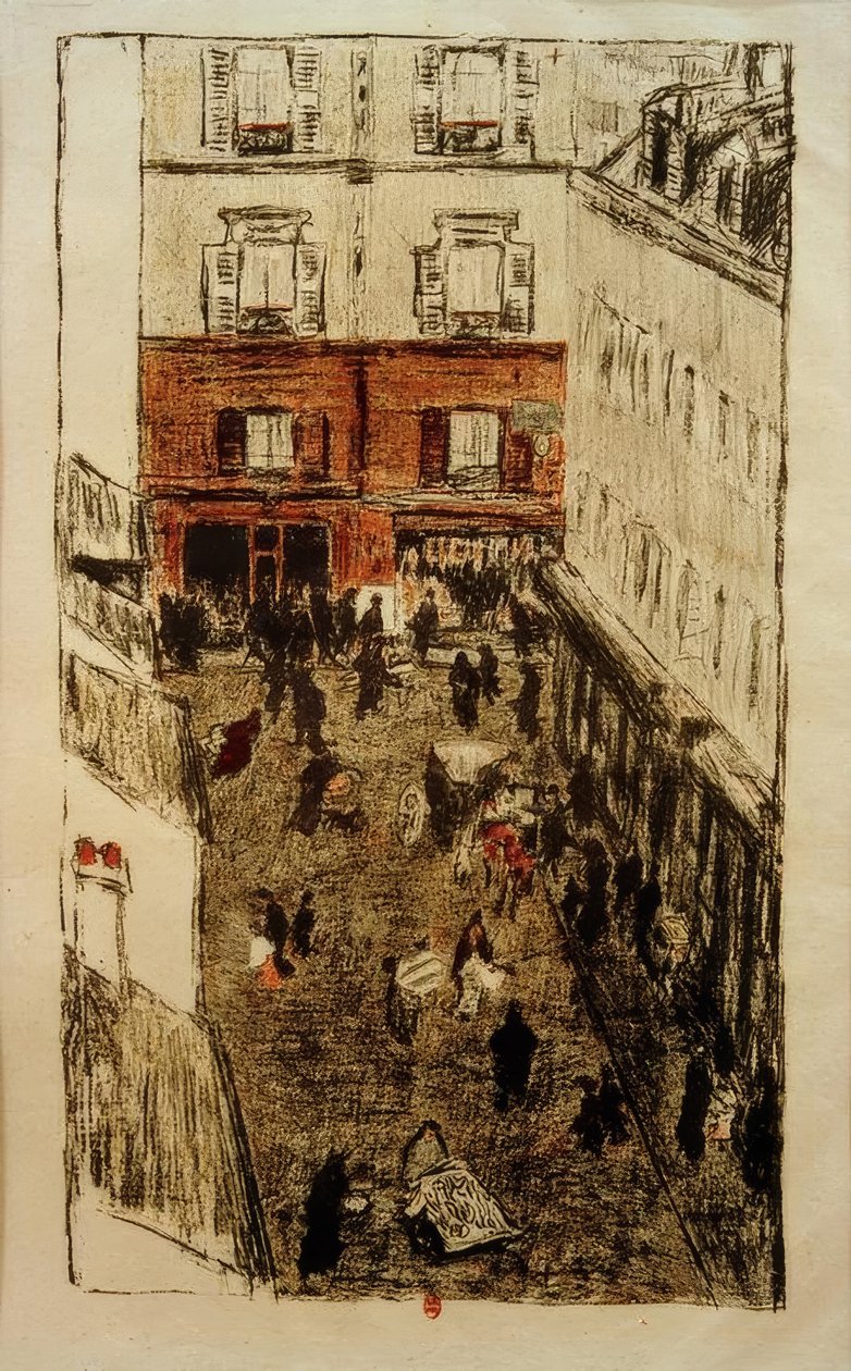 Straathoek, gezien van boven door Pierre Bonnard