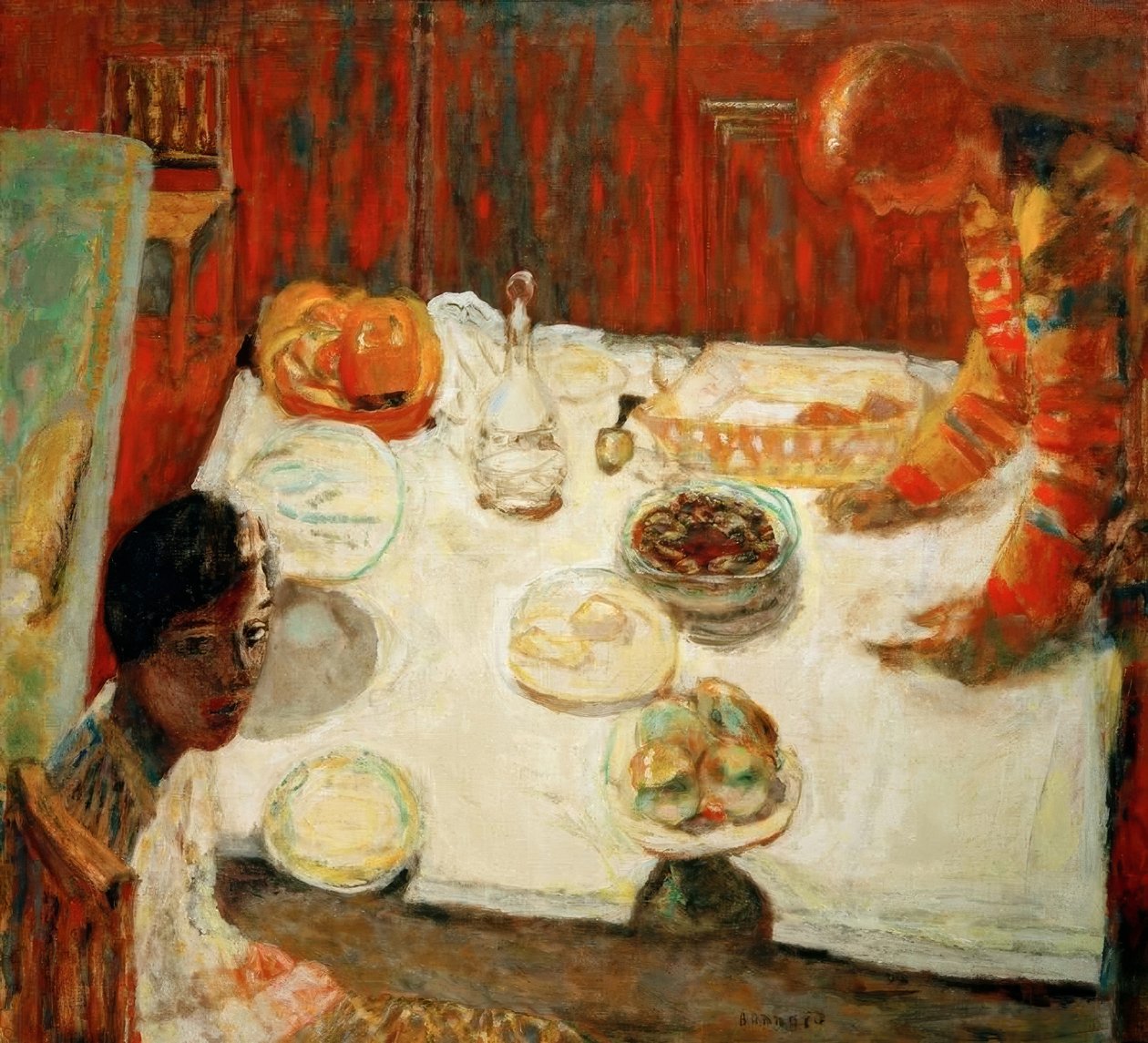 Het witte tafelkleed door Pierre Bonnard