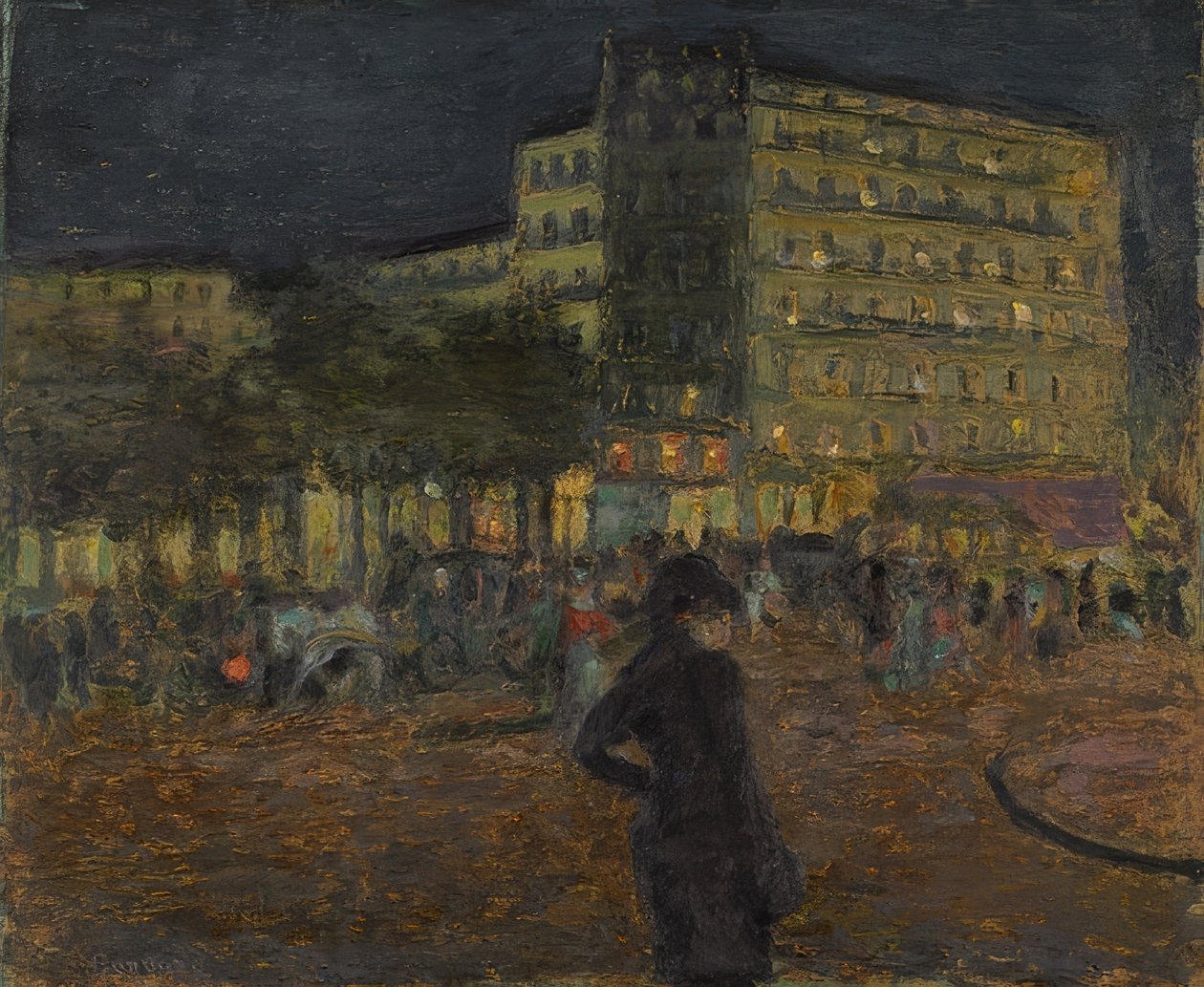 Place Pigalle bij nacht. Omstreeks 1905-08 door Pierre Bonnard