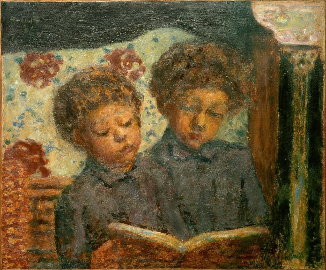 Lezende kinderen (Charles en Jean Terrasse) door Pierre Bonnard