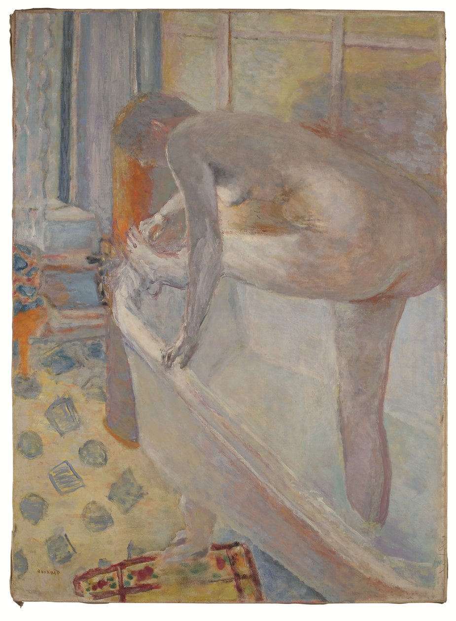 Groot naakt bij het bad door Pierre Bonnard