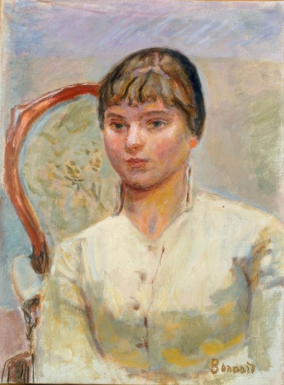 Jonge vrouw in een fauteuil door Pierre Bonnard