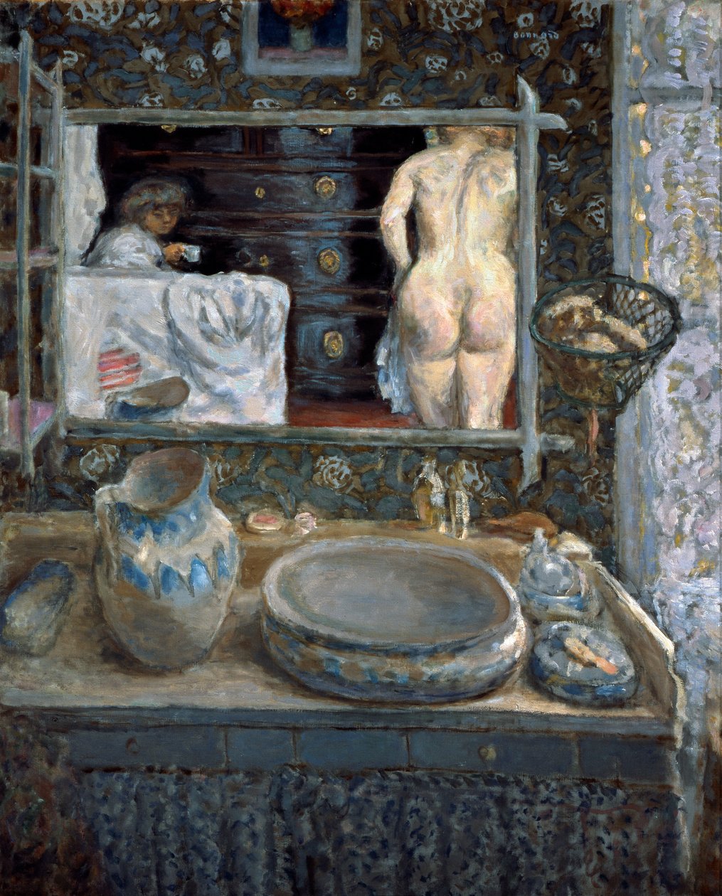 Spiegel boven een Wasbak, 1908 door Pierre Bonnard