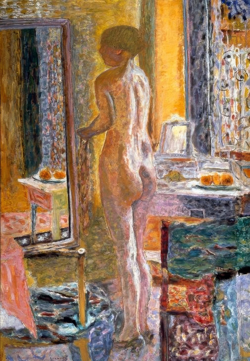 Naakt bij de spiegel (De Toilette) door Pierre Bonnard