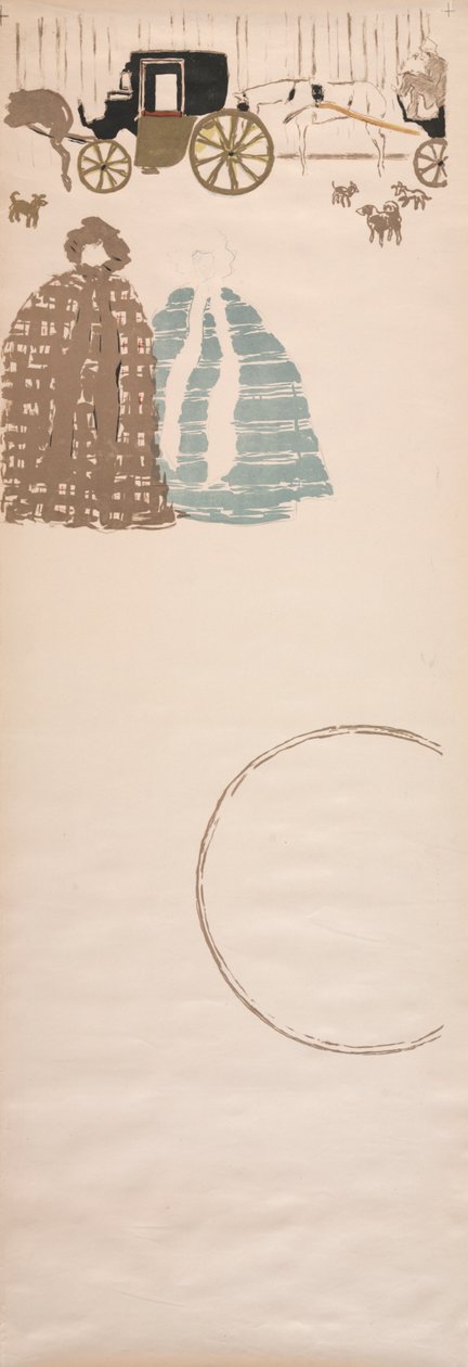 Kindermeisjes Promenade, Fries van koetsen, 1895 door Pierre Bonnard