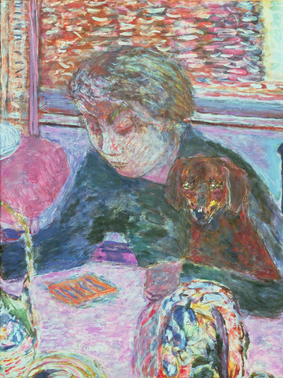 Portret met een hond, 1940 door Pierre Bonnard