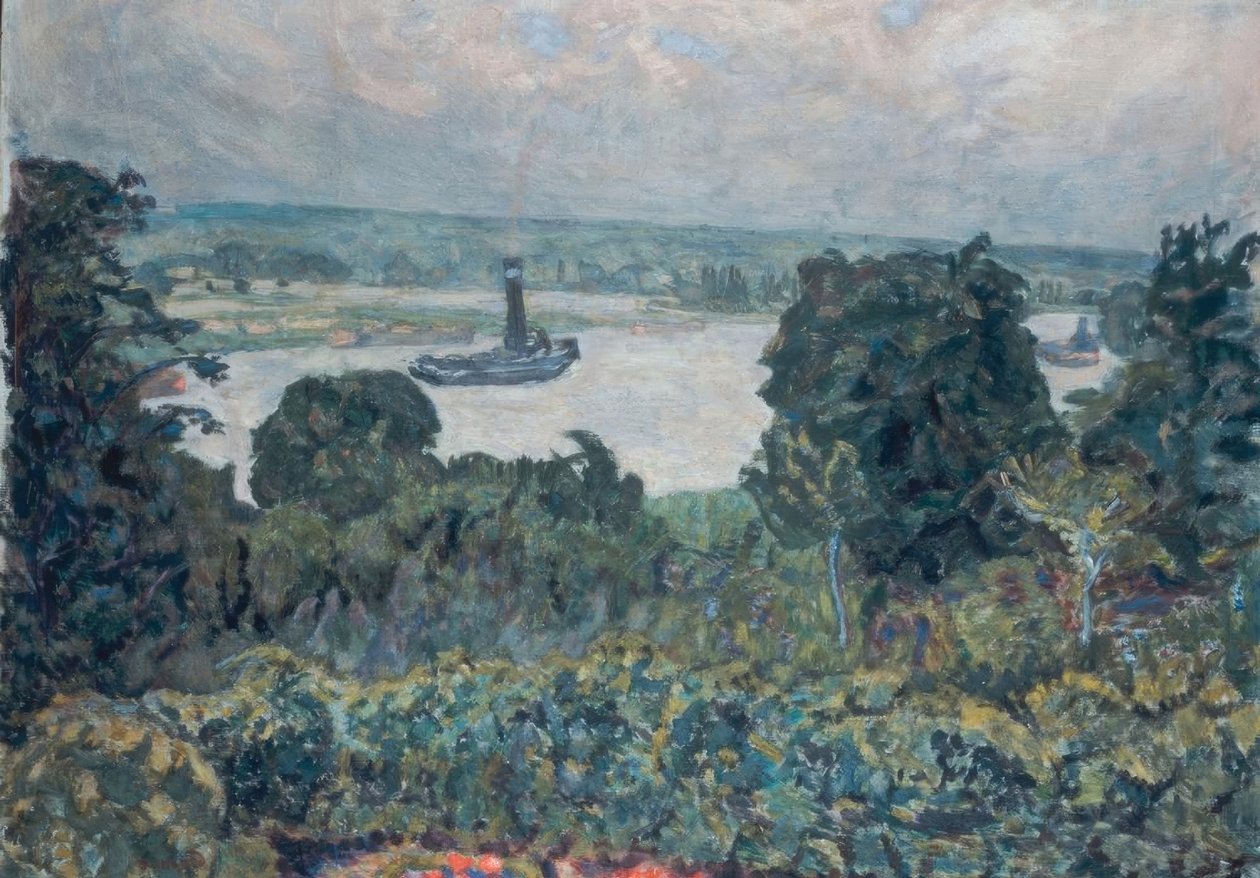 Sleepboot op de Seine door Pierre Bonnard