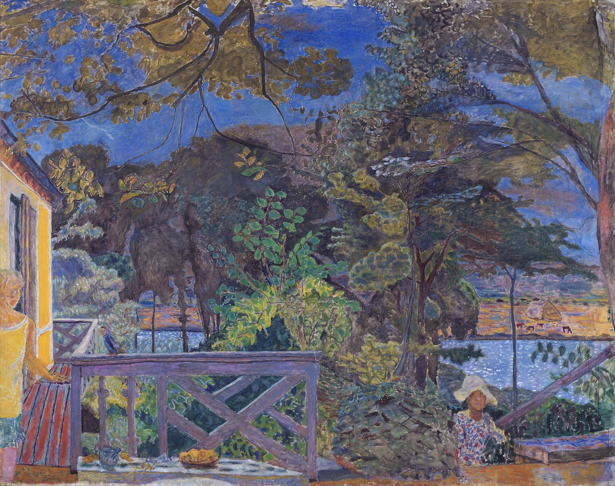 Het terras in Vernon, 1928 door Pierre Bonnard