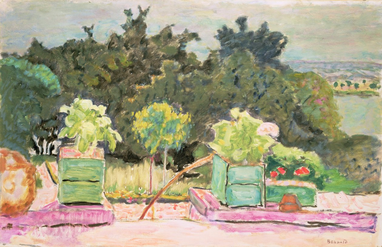 Het terras bij Vernonnet door Pierre Bonnard
