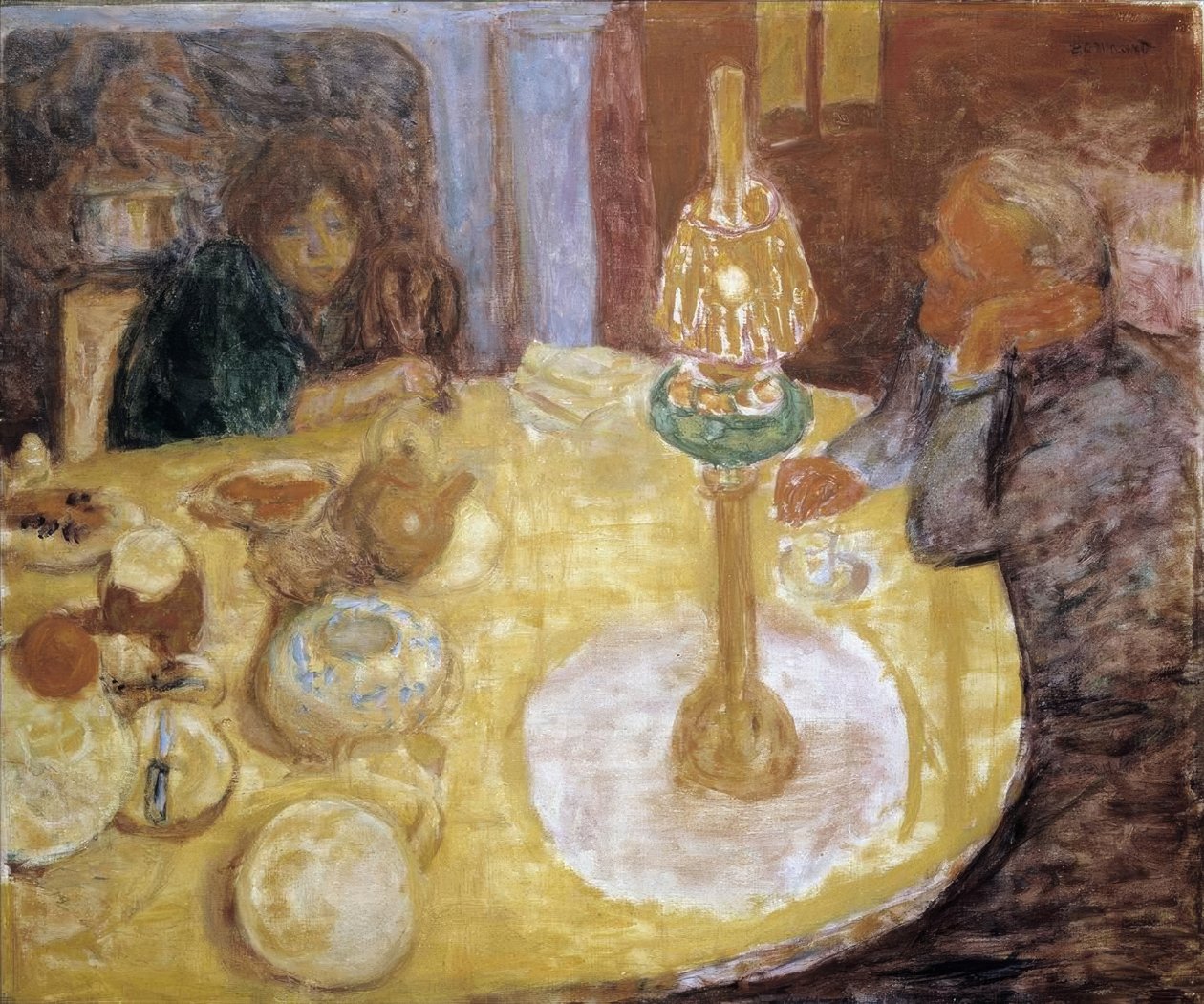 Avond onder de lamp door Pierre Bonnard