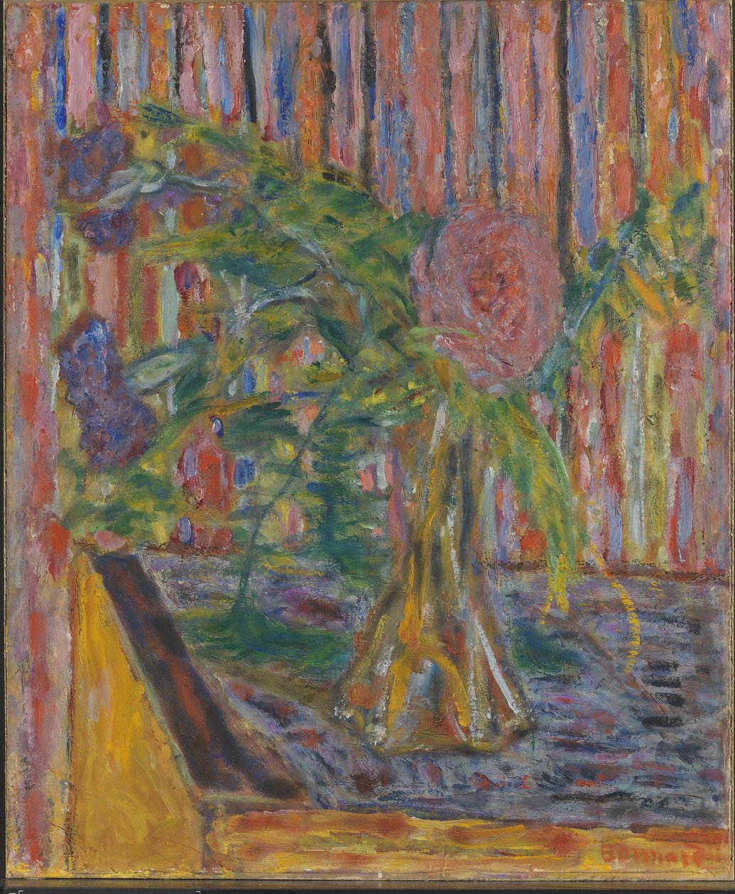 Vaas met bloemen door Pierre Bonnard