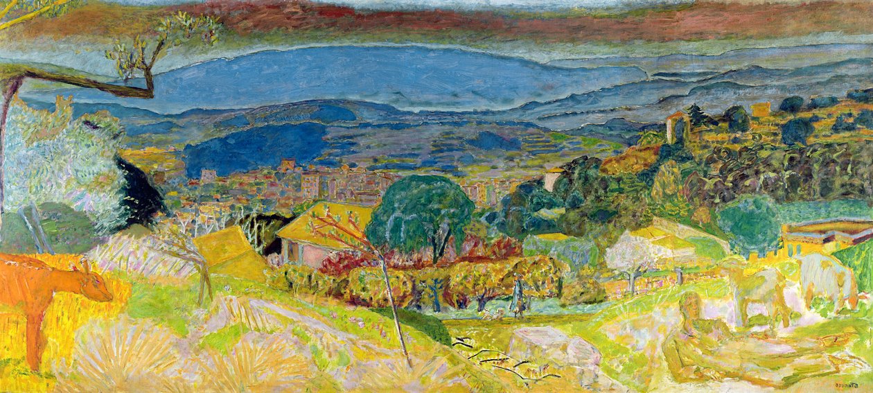 Uitzicht op Le Cannet, 1928 door Pierre Bonnard