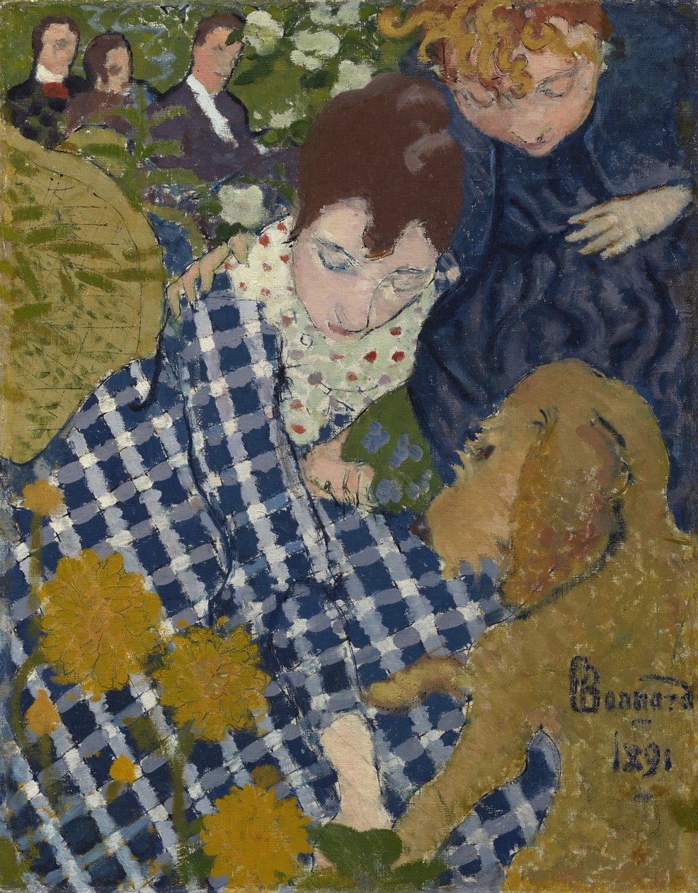 Vrouwen met hond door Pierre Bonnard