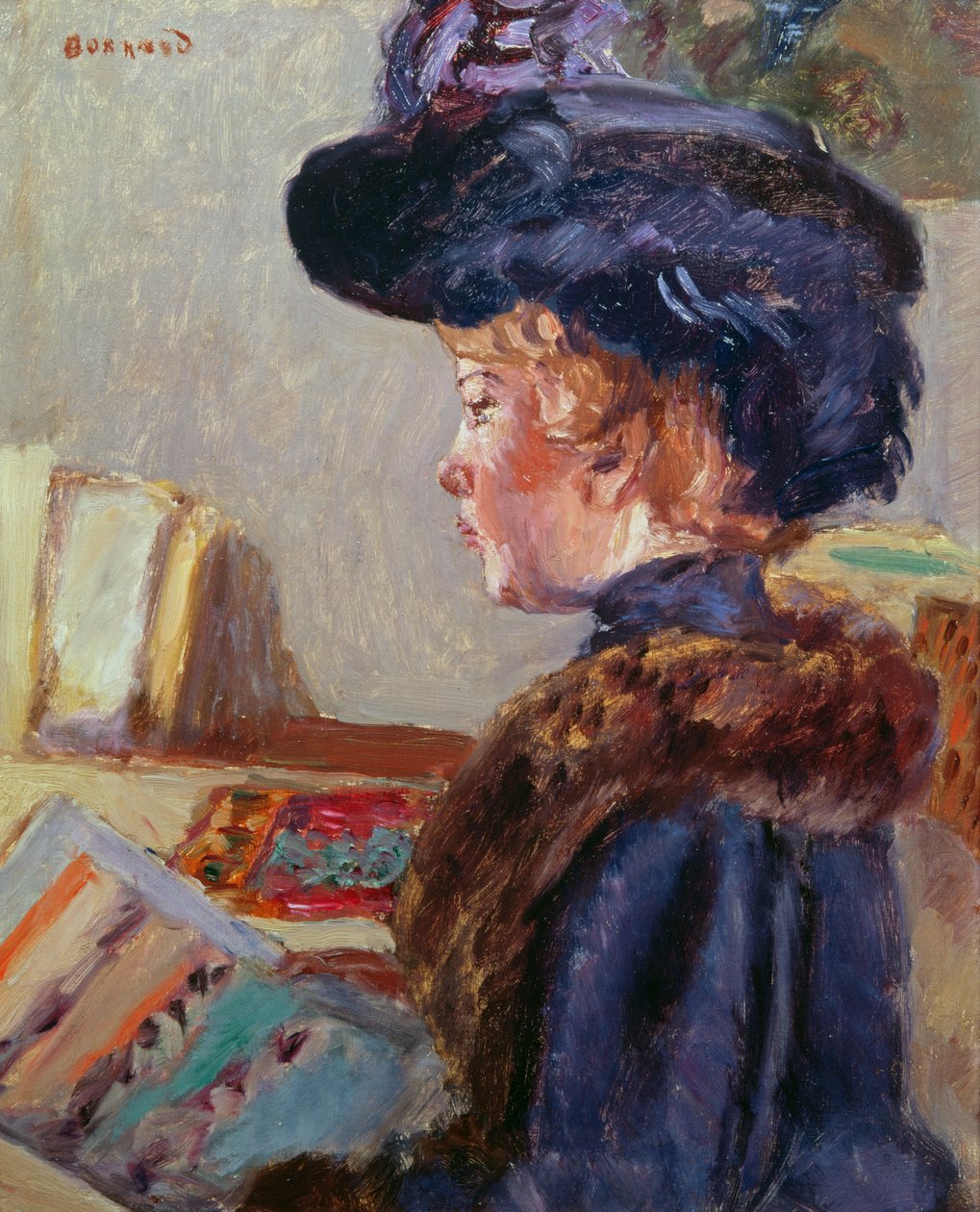Jonge vrouw die print door Pierre Bonnard