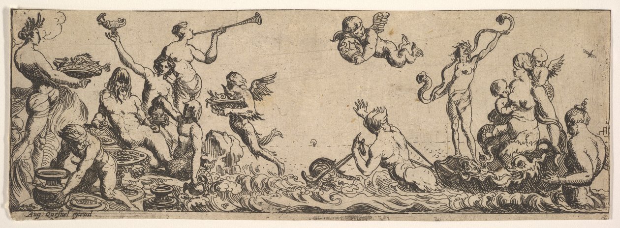 Neptunus en Amphitrite, 1615-42 door Pierre Brebiette