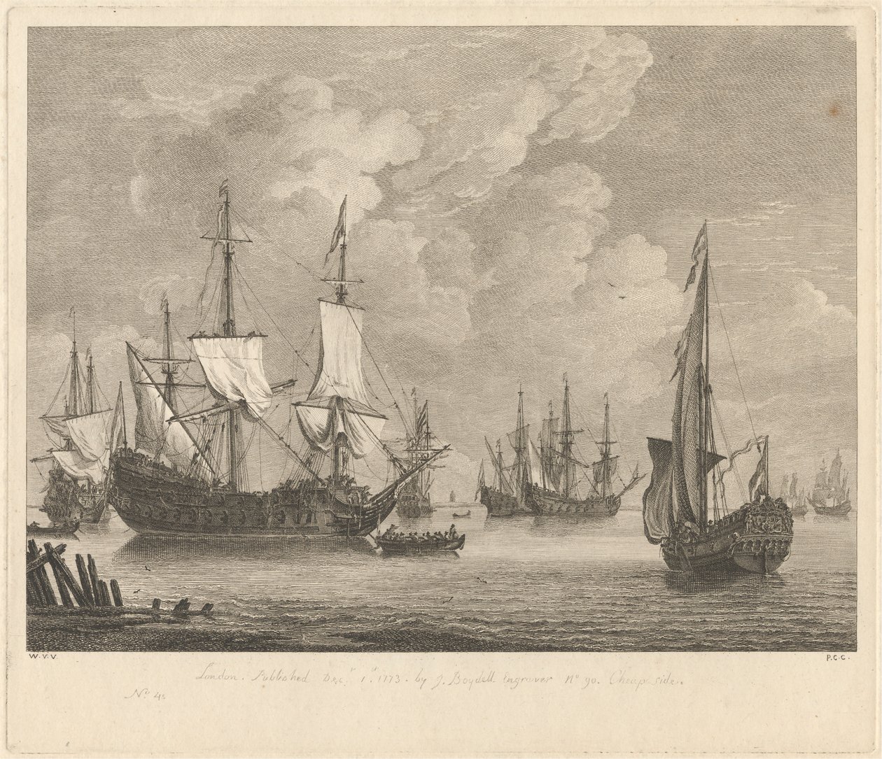 Marinestudie nr. 4 door Pierre Charles Canot