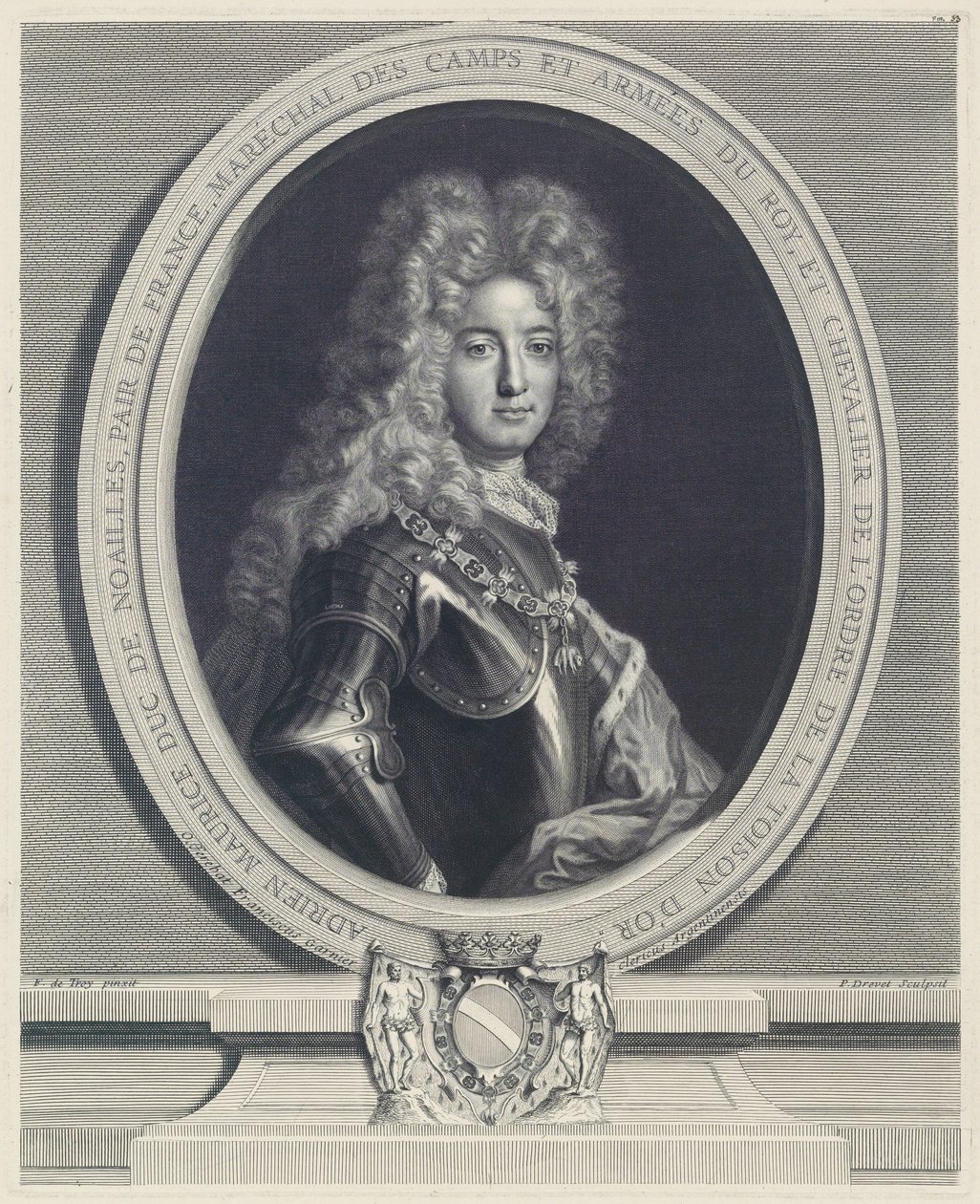 Adrien Maurice, Hertog van Noailles door Pierre Drevet